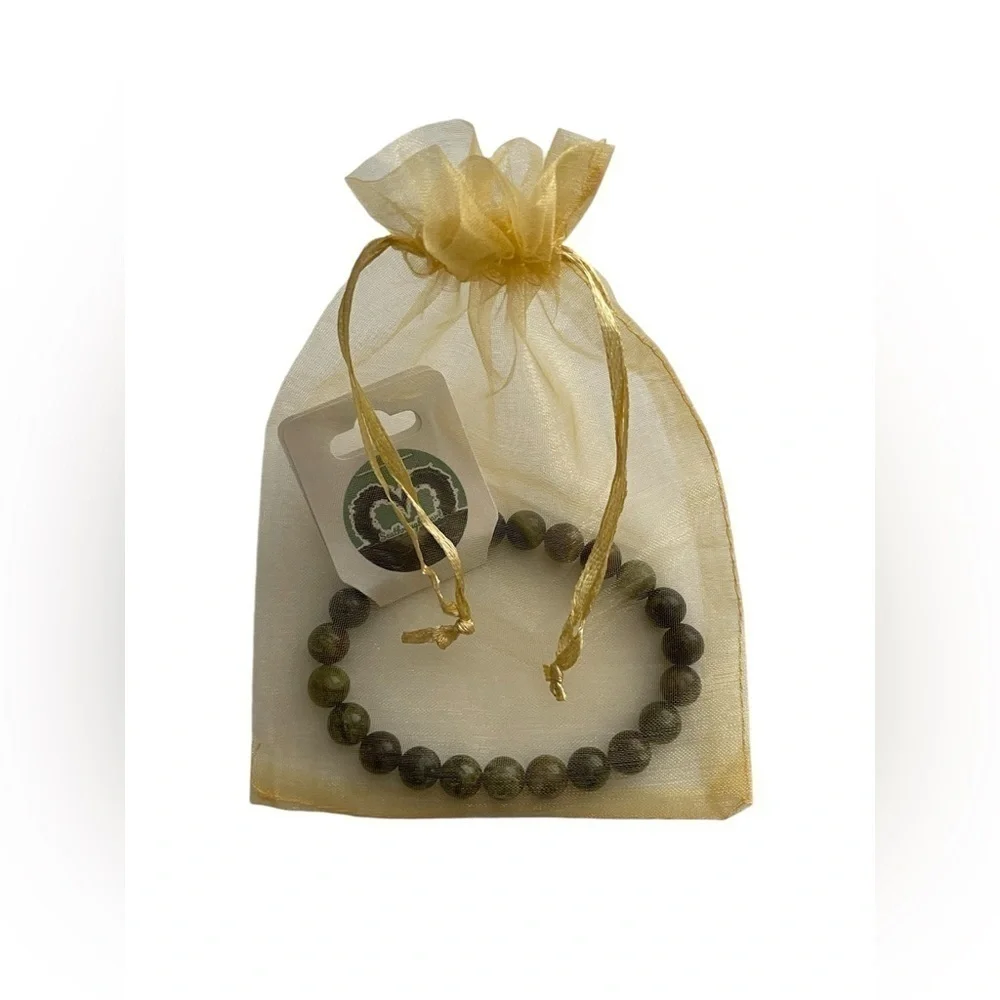 Genuine Dragons Blood Jasper Gemstone 8mm Bracelet